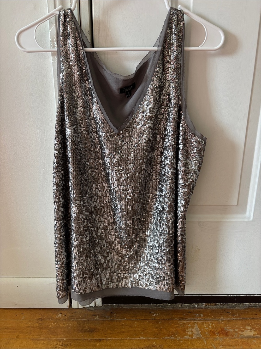 Talbots Silver Sequin V-Neck Camisole